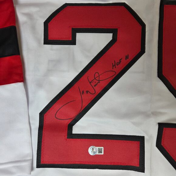 Joe Nieuwendyk HOF 11 Signed New Jersey Devils Custom Jersey Beckett Witness - Picture 2 of 8